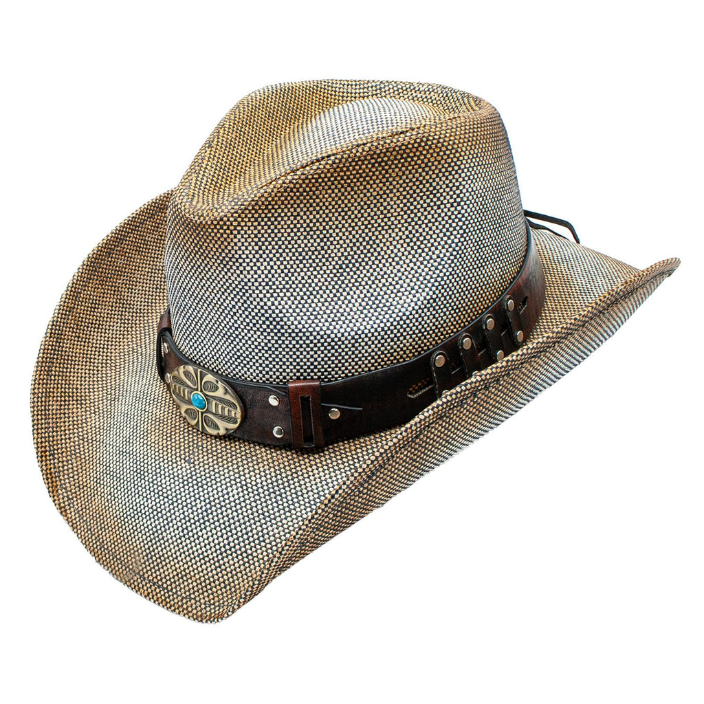 Sierra Oro Straw Cowboy Hat - Gaytan Studded Buckle Band Drifter
