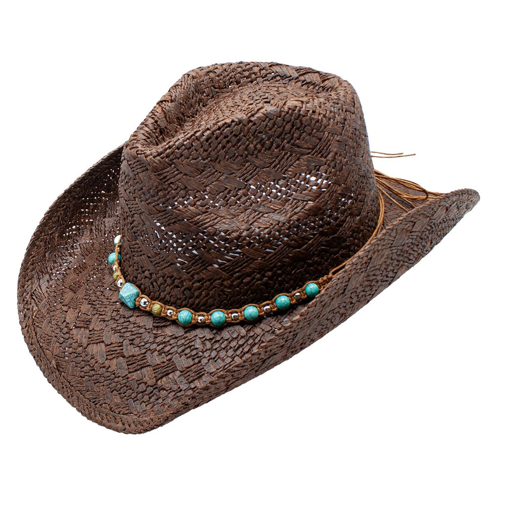 Sierra Oro Straw Cowboy Hat - Tizoc Beaded Band Western Drifter