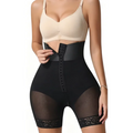 Short moldeador Silueta Fina en negro, vista frontal con broches al frente